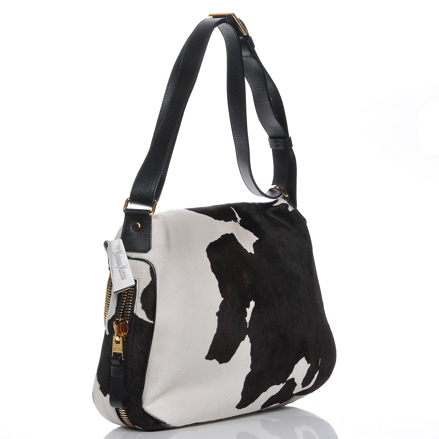 Calfskin Calf Hair Large Jennifer Brown White