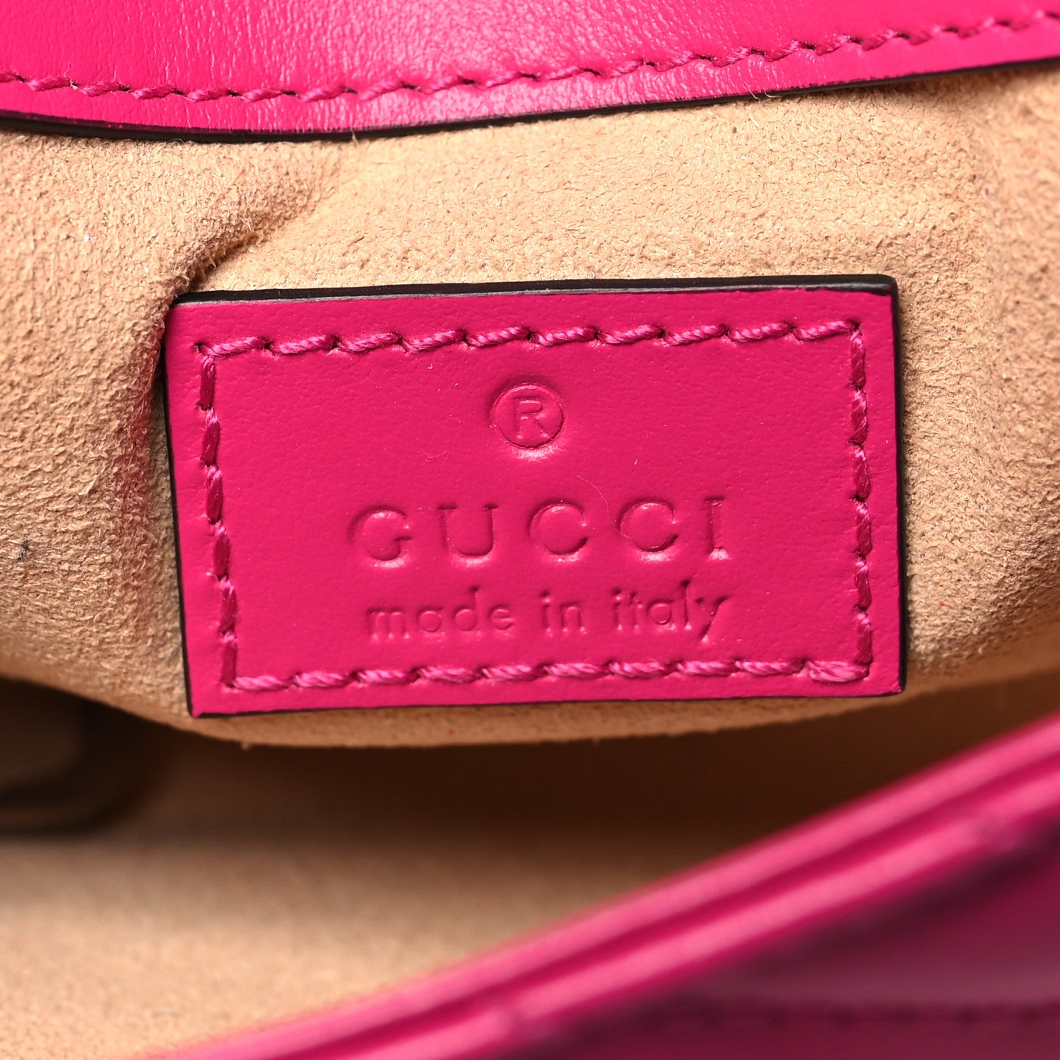 Gucci Calfskin Matelasse Monochrome GG Marmont Chain Belt Bag Classic Fuxia 6 of 10