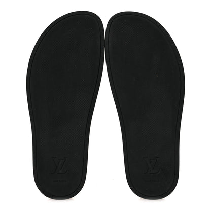 Louis Vuitton Monogram Eclipse Mens Waterfront Mules 7 Black 7 of 11