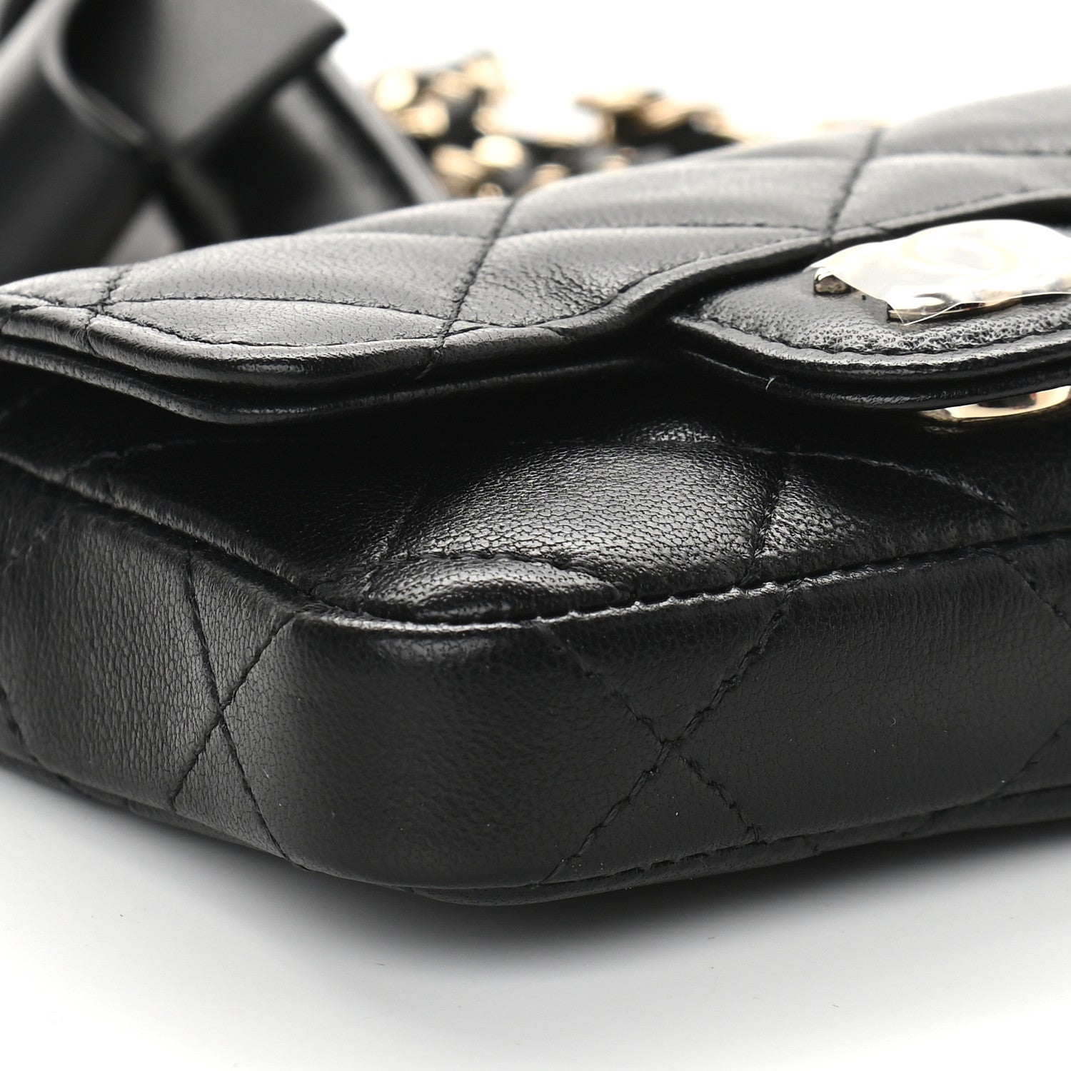 Chanel Lambskin Quilted Mini Flap Belt Bag Black 8 of 9