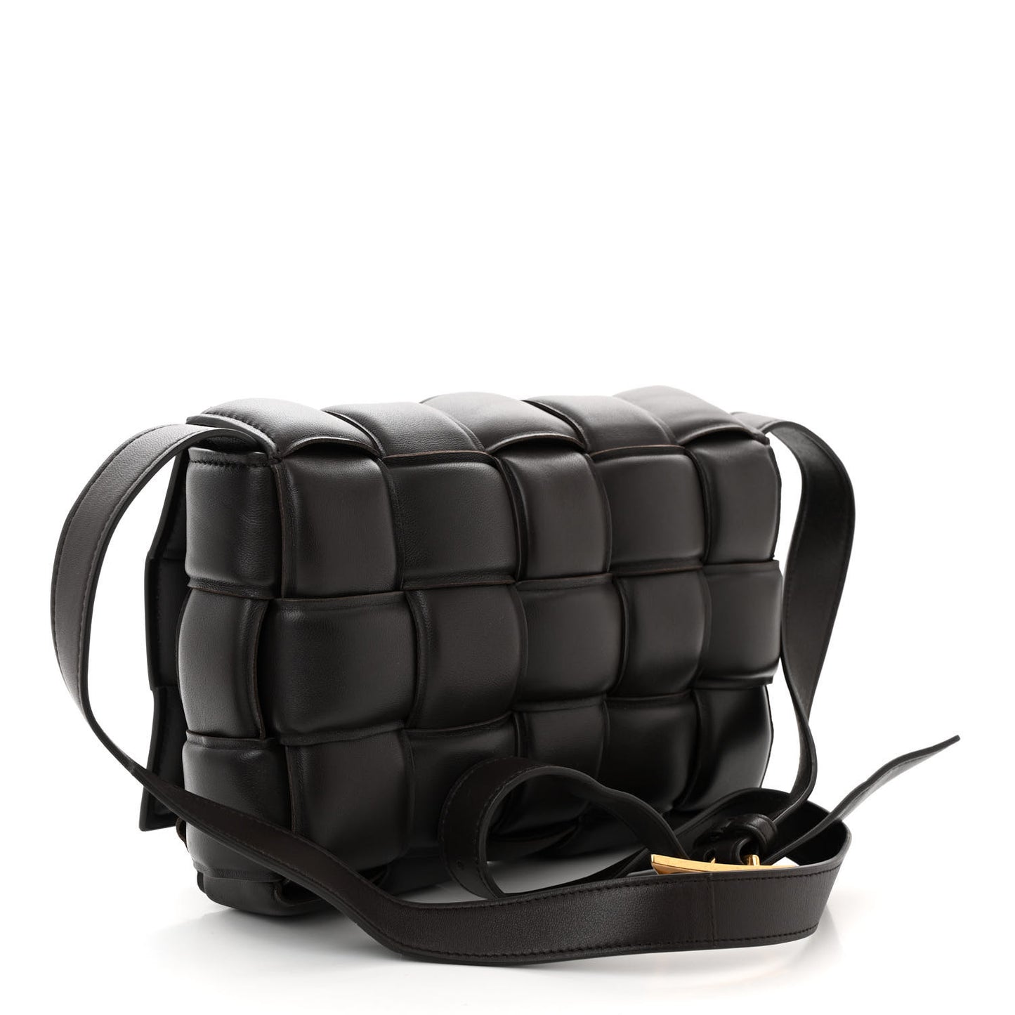 Nappa Maxi Intreccio Padded Cassette Crossbody Bag Fondente