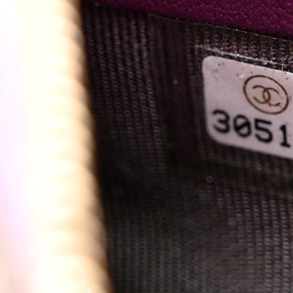 Chanel Iridescent Lambskin Quilted Large Gusset Zip Around Wallet Purple 8 of 11