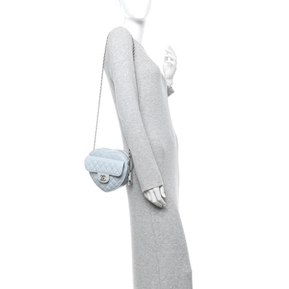 Chanel Lambskin Quilted Large CC In Love Heart Bag Light Blue 2 of 11