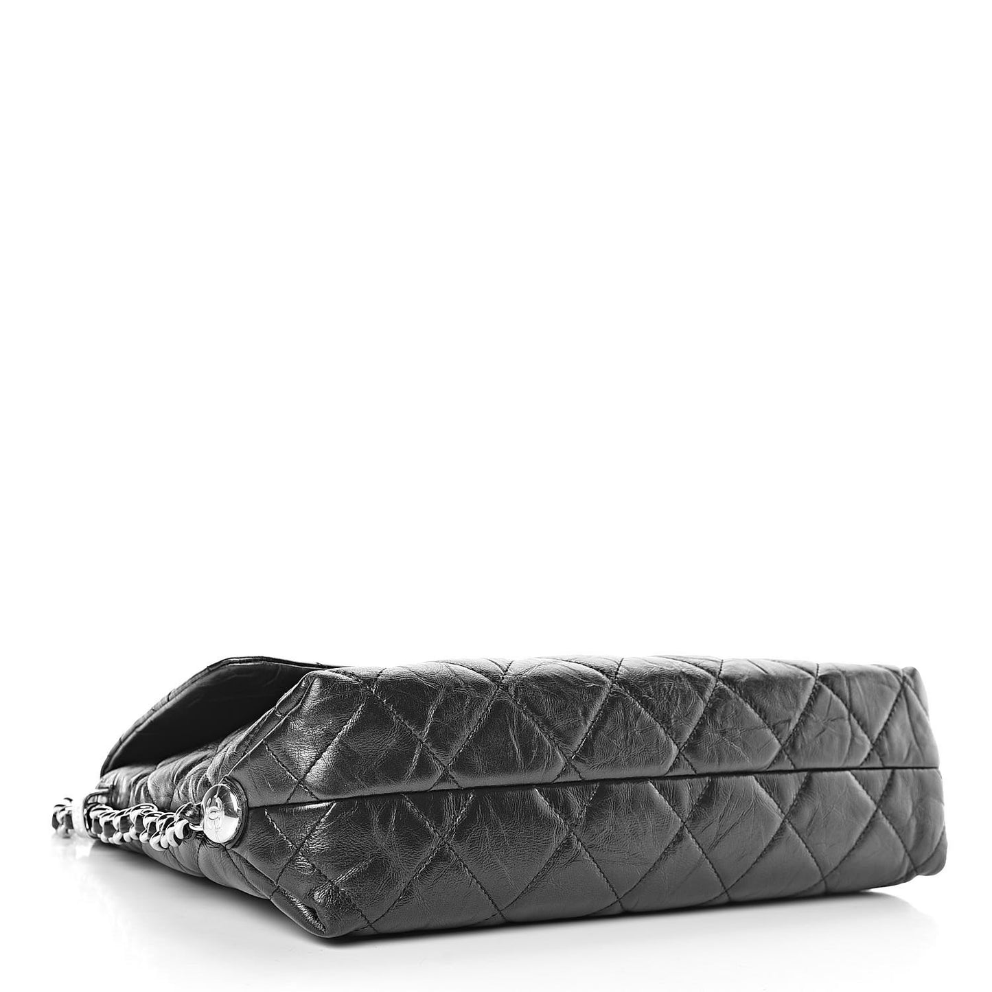 Crackled Aged Calfskin Big Bang Flap Black