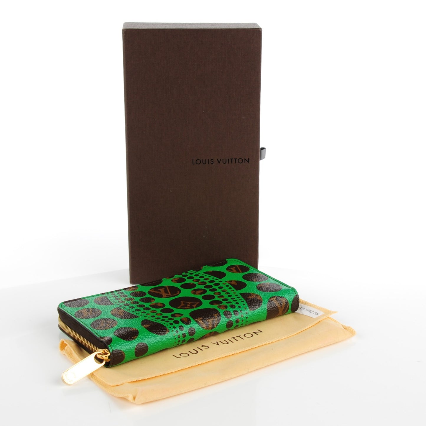 Monogram Kusama Pumpkin Dots Zippy Wallet Green