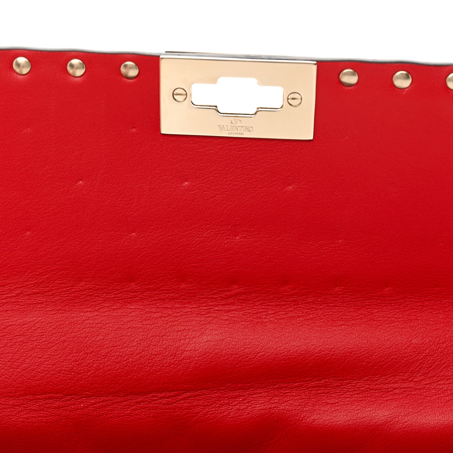 Grained Calfskin Medium Rockstud Spike Shoulder Bag Berry Pink