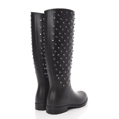 Saint Laurent Rubber Crystal Rain Boots 36 Black 4 of 8
