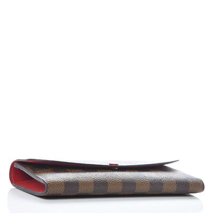 Louis Vuitton Damier Ebene Emilie Wallet Red 4 of 7