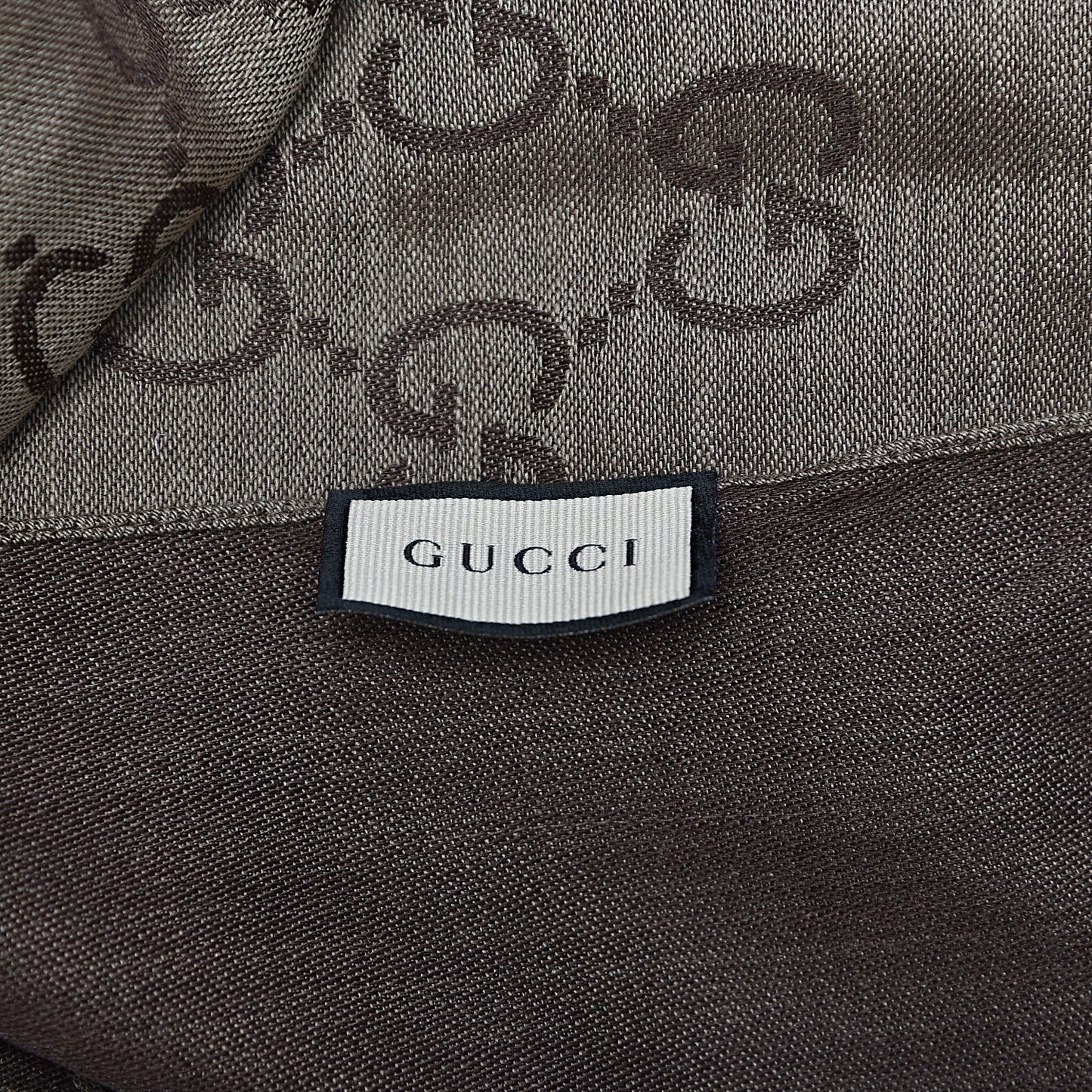 Wool Silk GG Monogram GGNat Scarf Rope Dark Brown