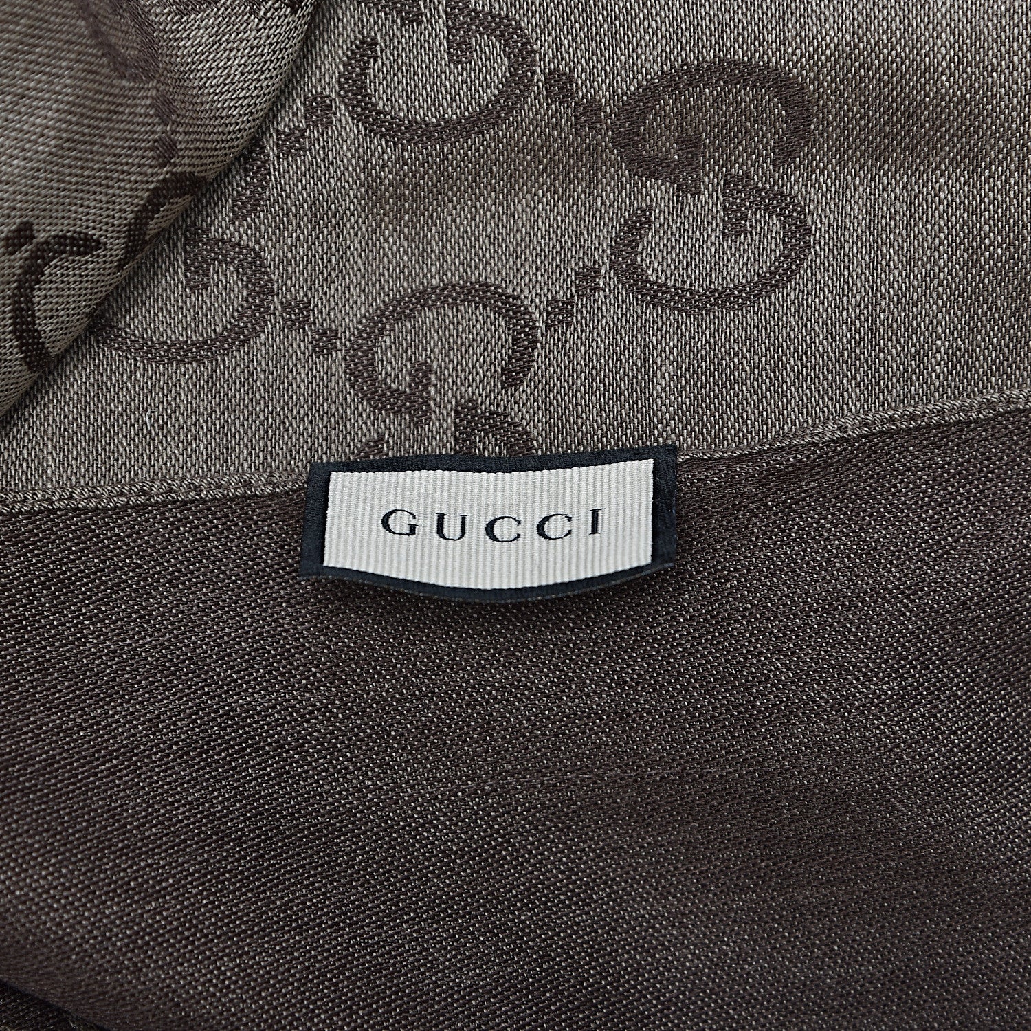 Gucci Wool Silk GG Monogram GGNat Scarf Rope Dark Brown 6 of 8