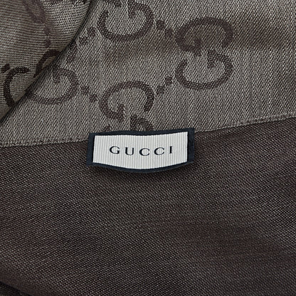 Gucci Wool Silk GG Monogram GGNat Scarf Rope Dark Brown 6 of 8