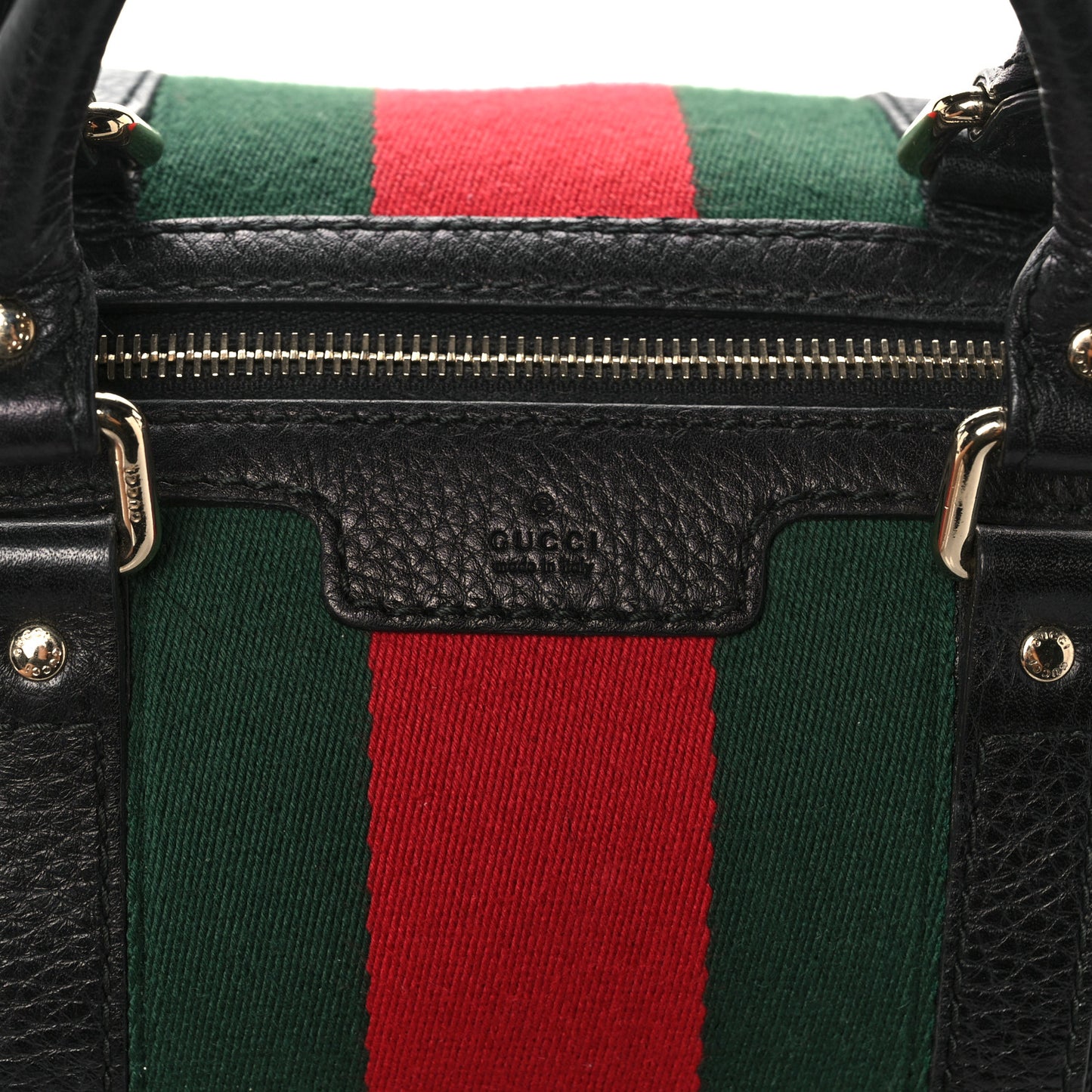 Calfskin Vintage Web Medium Boston Black
