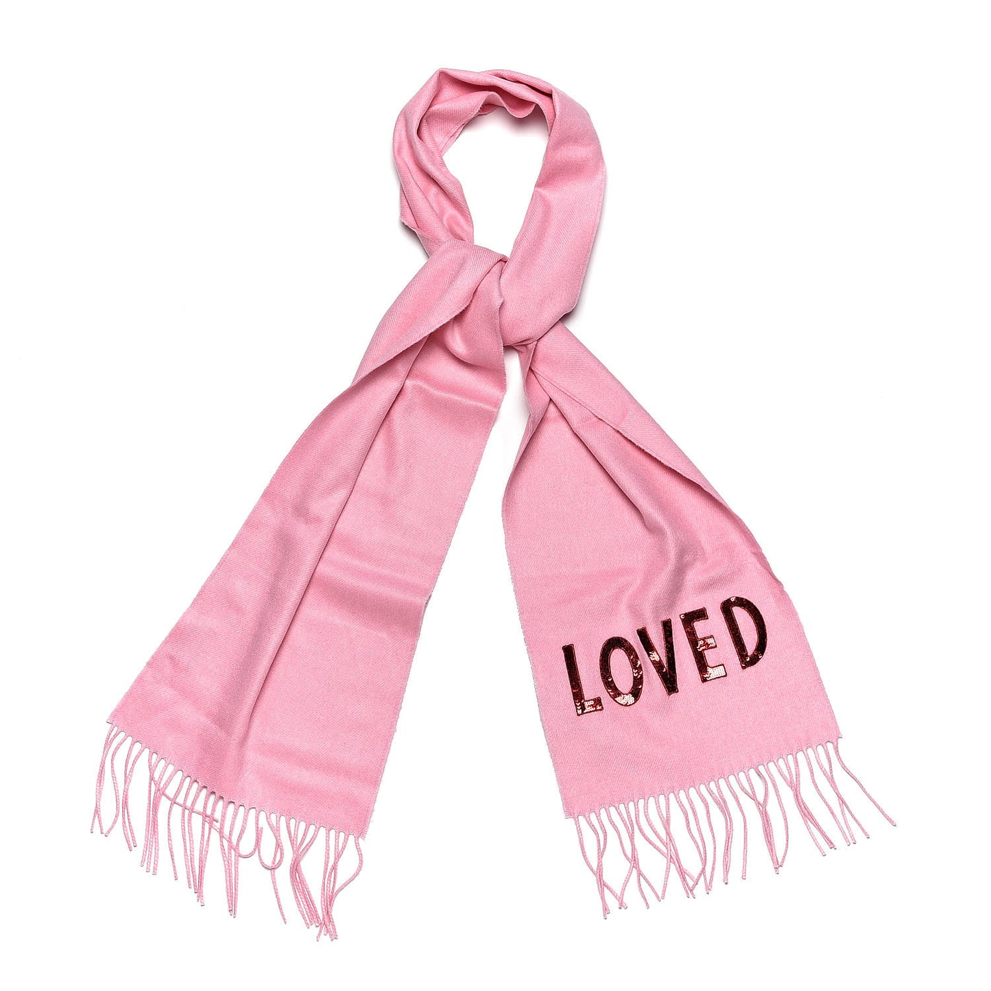 Silk Cashmere Sequins Lovesh Scarf Roseate