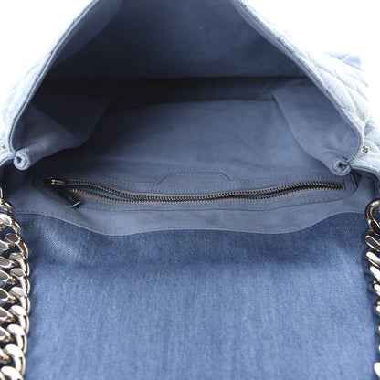 Stella McCartney Eco Denim Quilted Large Beckett Shoulder Bag Blue 5 of 10
