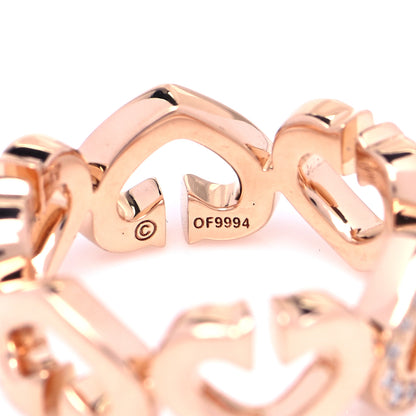 Cartier 18K Pink Gold Diamond Hearts and Symbols Ring 47 4 5 of 5