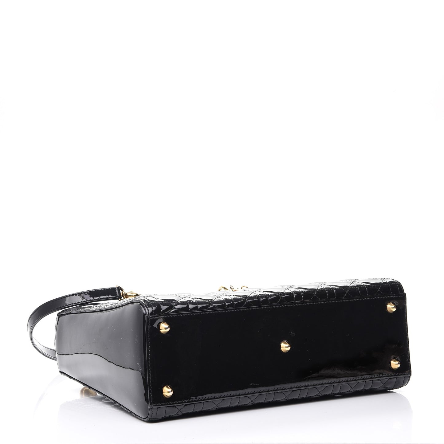 Patent Cannage Large Lady Dior Black