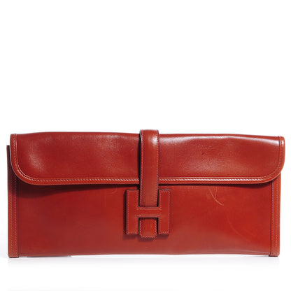 Hermes Box Jige Elan 35 Clutch Rouge H 1 of 8