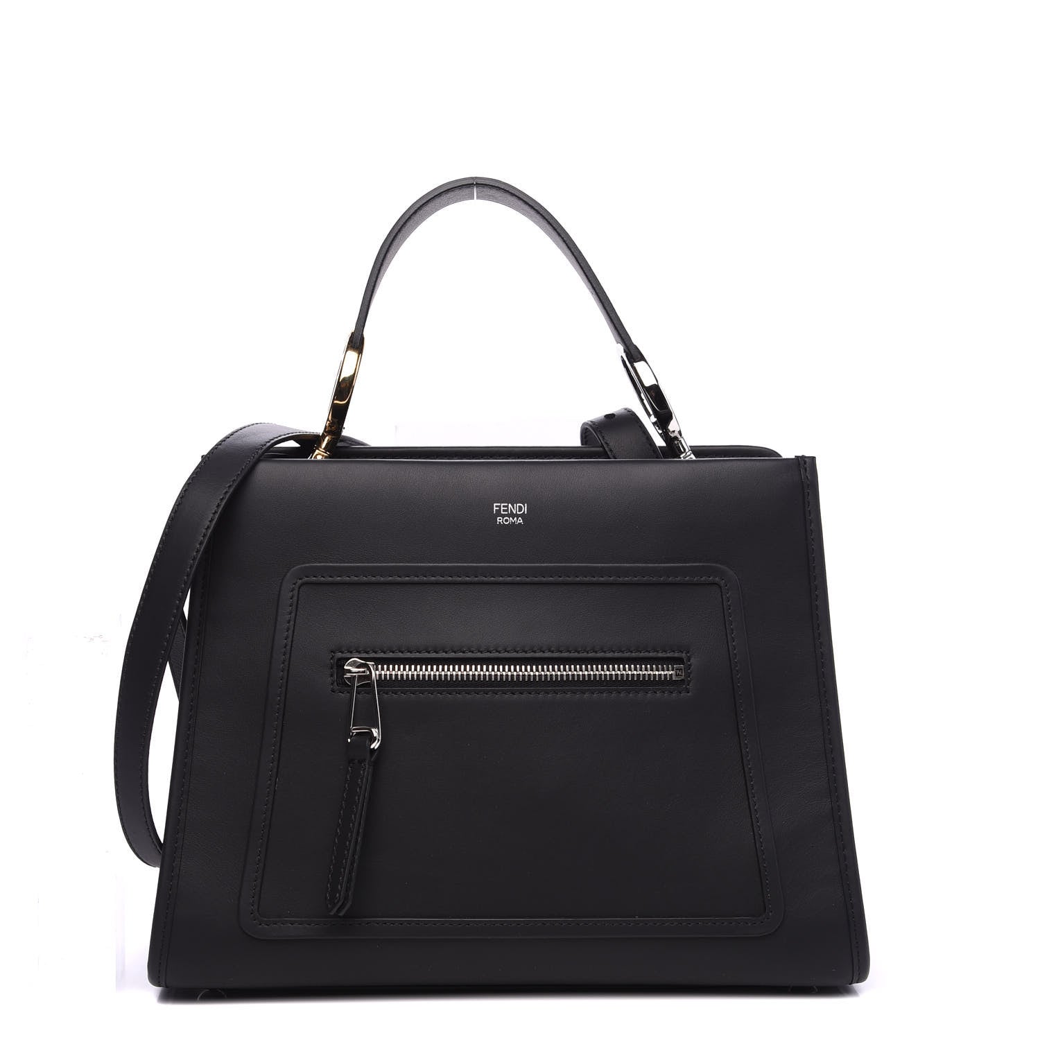 Fendi Vitello Century Opaco F is Fendi Small Runaway Satchel Black 1 of 8