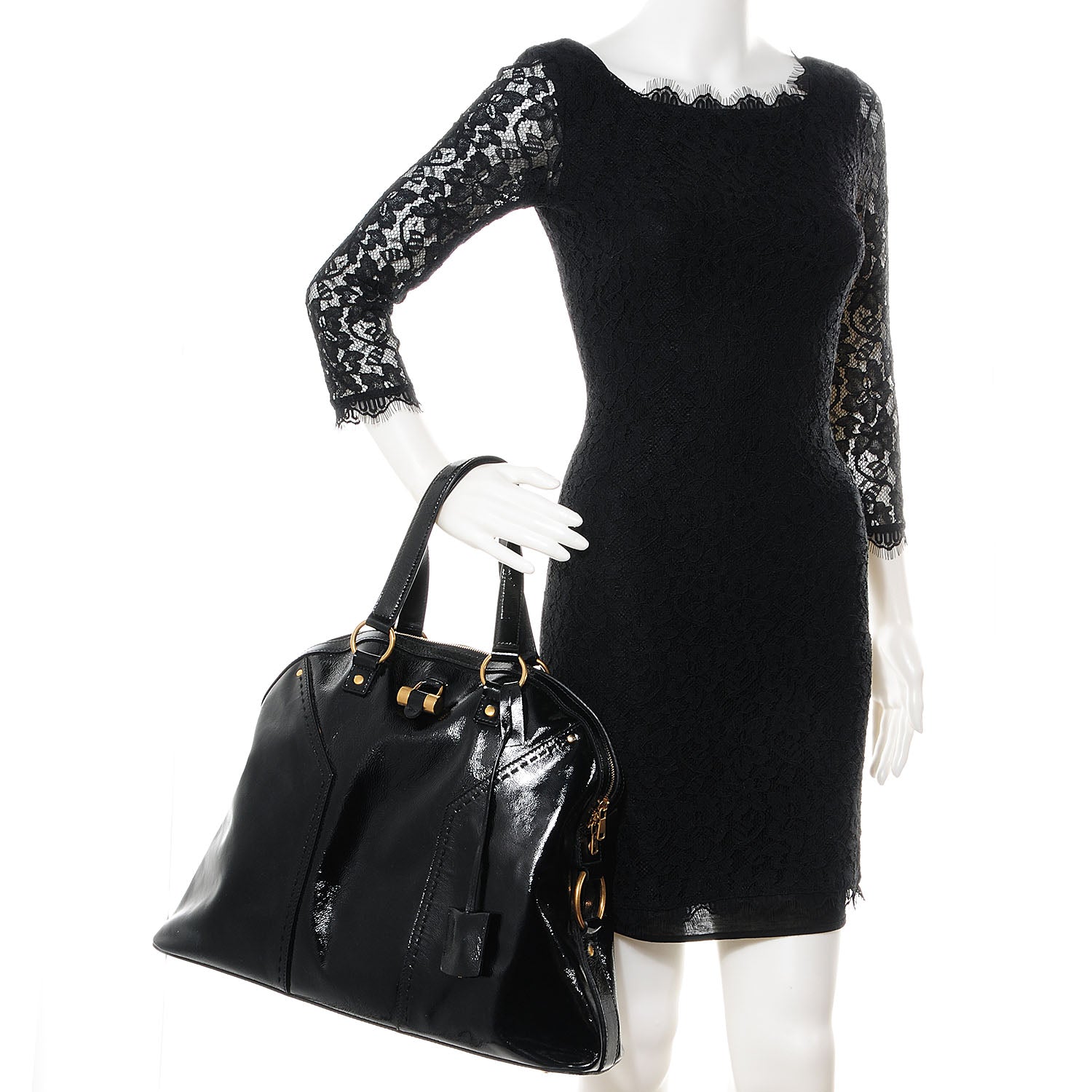 Saint Laurent Patent Oversized Muse Black 2 of 11