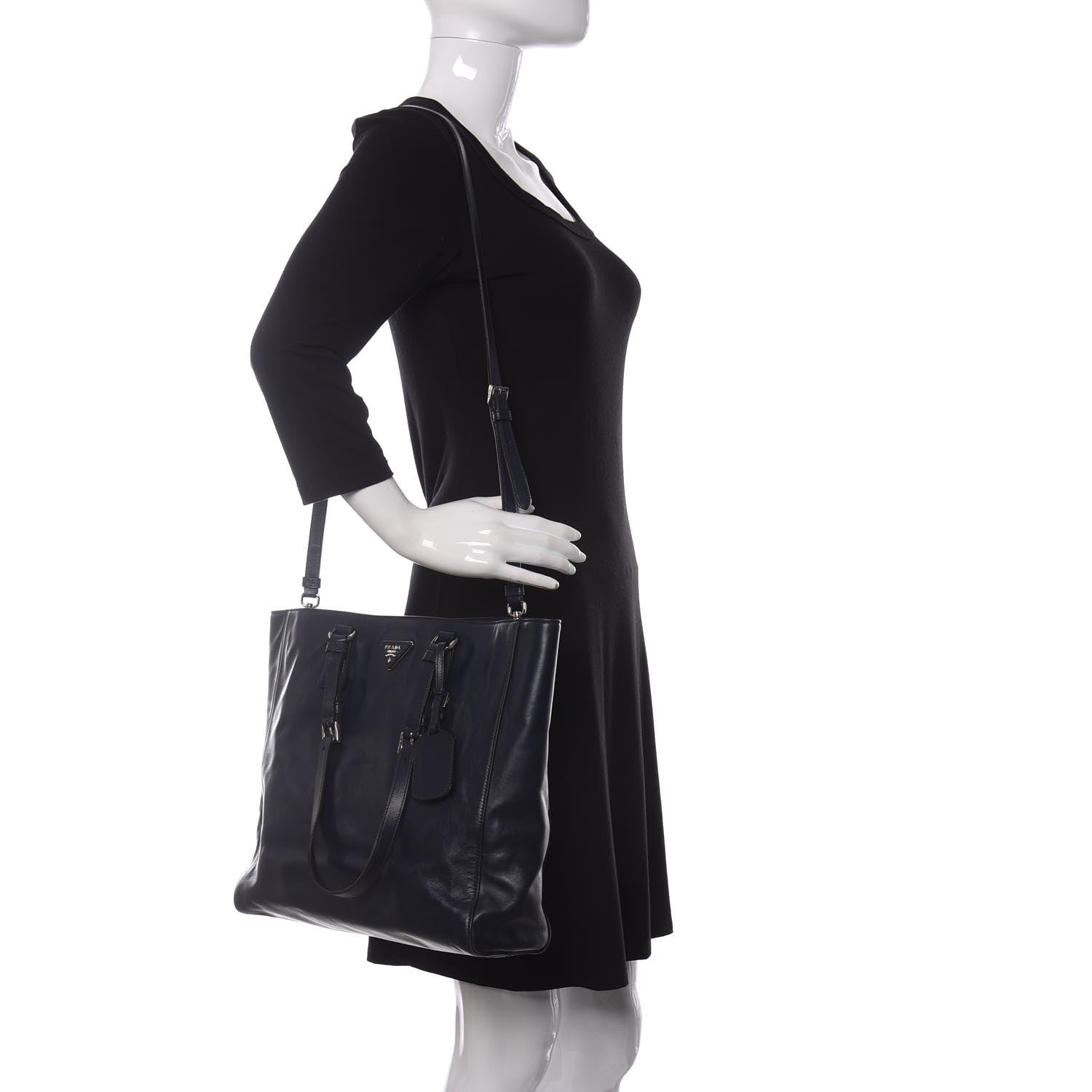 Prada Soft Calf Shopping Tote Baltico 2 of 13