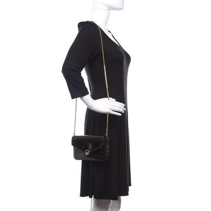 Fendi Vitello Vernice Mou F is Fendi Envelope Wallet on Chain with Pouches Black 2 of 12