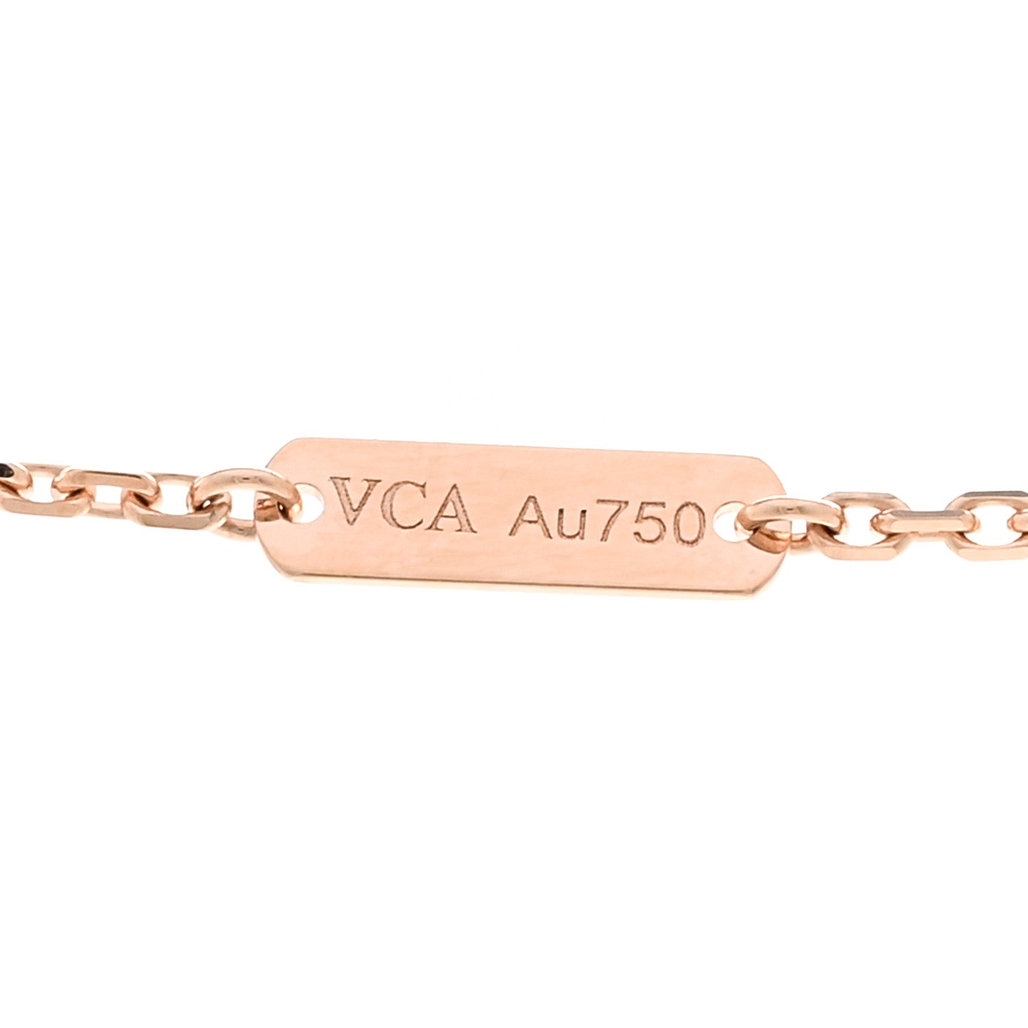 Van Cleef & Arpels 18K Rose Gold Diamond Silver Obsidian Vintage Alhambra Pendant Necklace 4 of 5