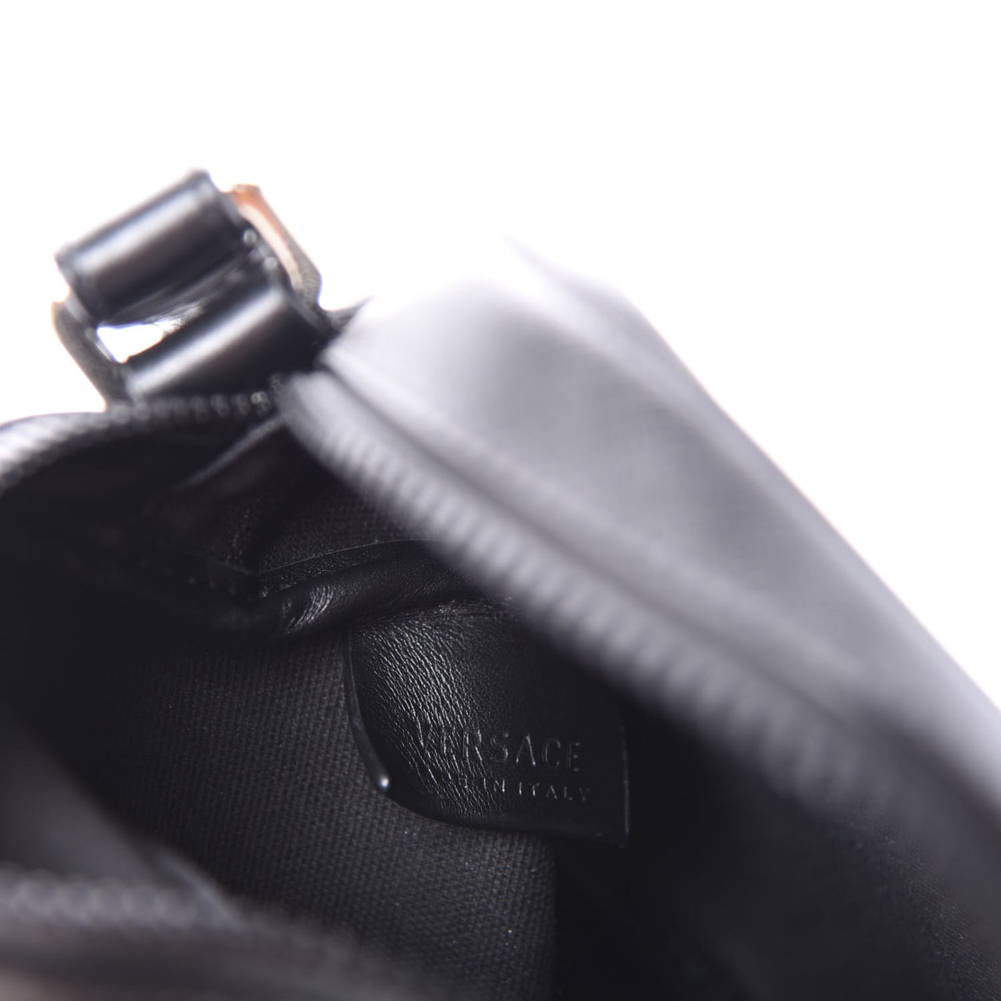 Saffiano Small Medusa Messenger Bag Black