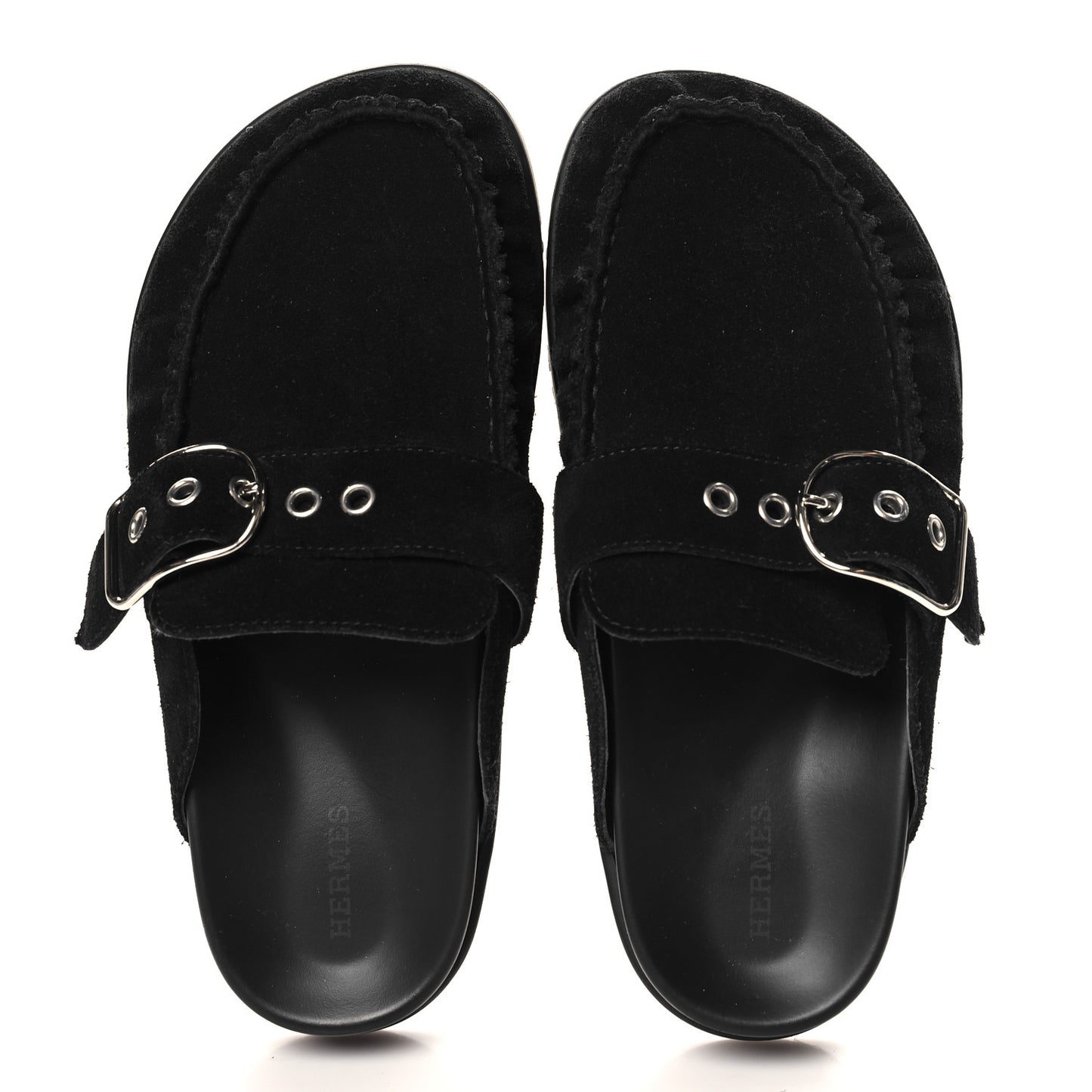 Suede Calfskin Go Mules 37.5 Black