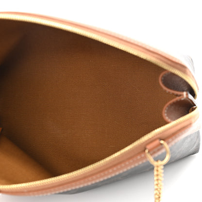 Celine Triomphe Canvas Calfskin Mini Clutch on Chain Tan 5 of 11