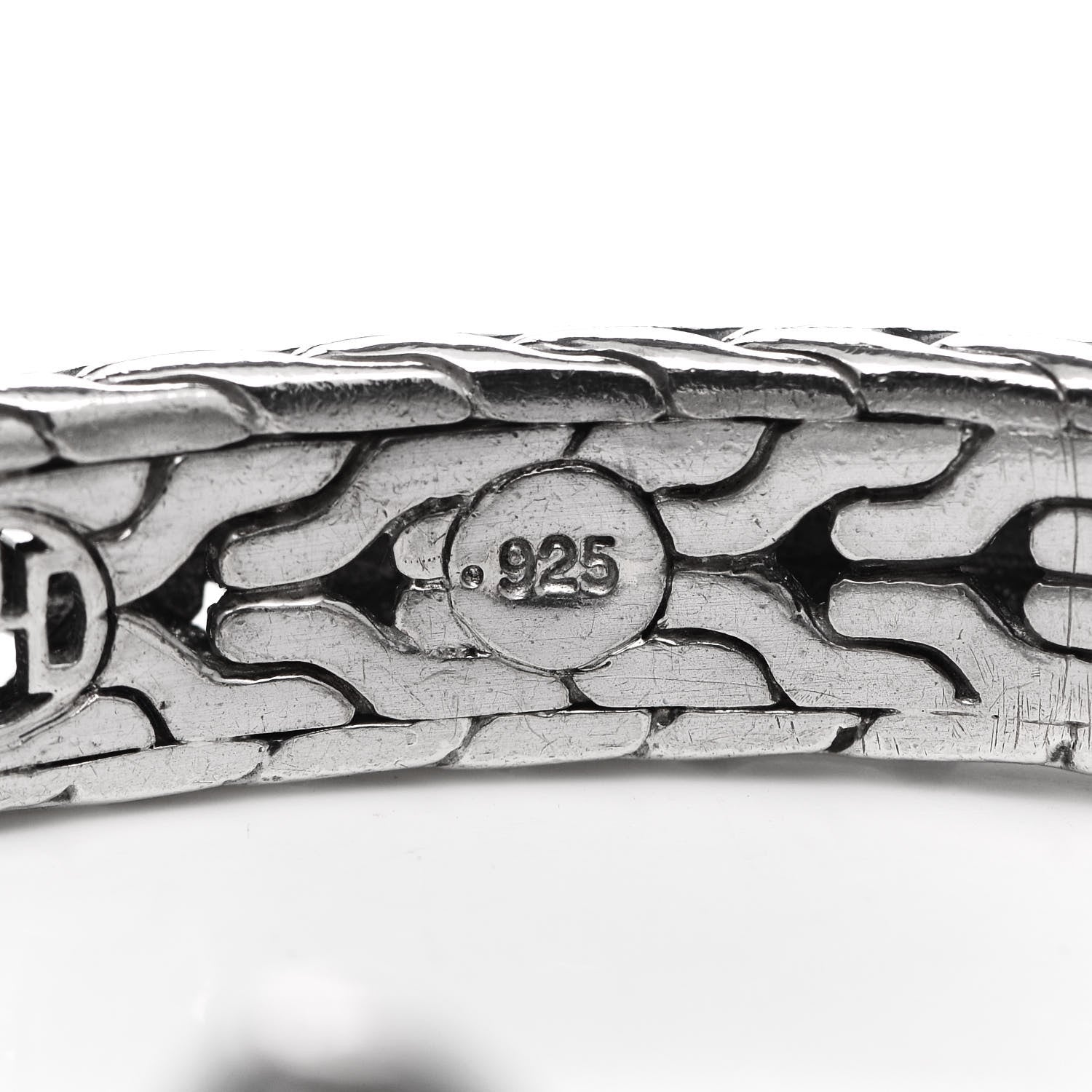 John Hardy Sterling Silver Diamond Classic Chain Square Kick Cuff Bracelet 5 of 5