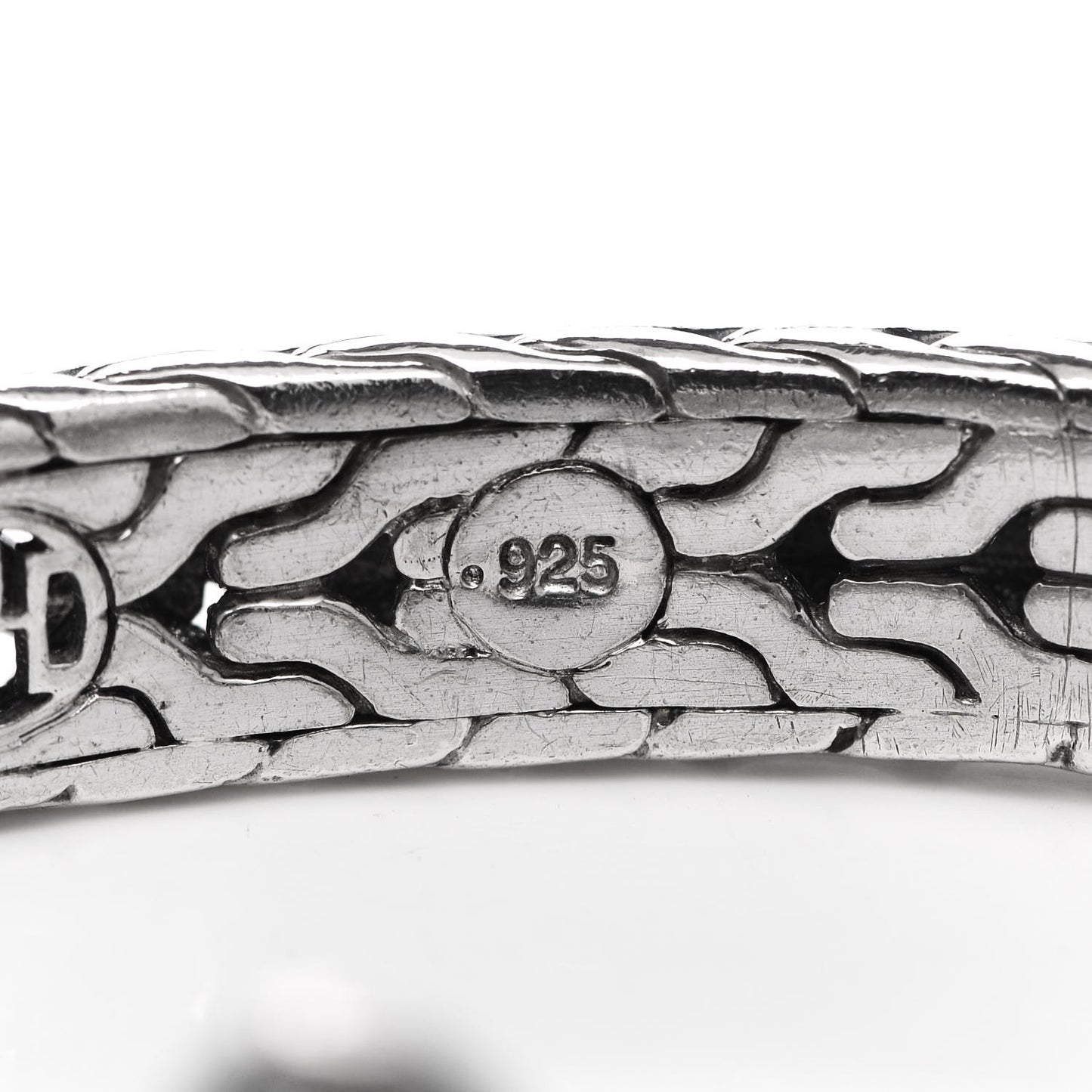 Sterling Silver Diamond Classic Chain Square Kick Cuff Bracelet