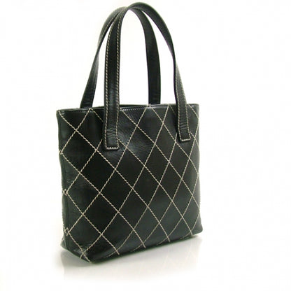 Chanel Leathter Quilted Surpique Tote Black 3 of 10