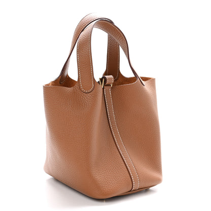 Hermes Taurillon Clemence Picotin Lock 18 PM Gold 2 of 13