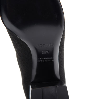 Hermes Knit Calfskin Volver Ankle Boots 38.5 Black 8 of 11