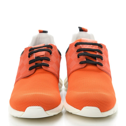 Louis Vuitton Rubber Mesh Suede Damier Fastlane Low Sneakers 9.5 Orange 2 of 8