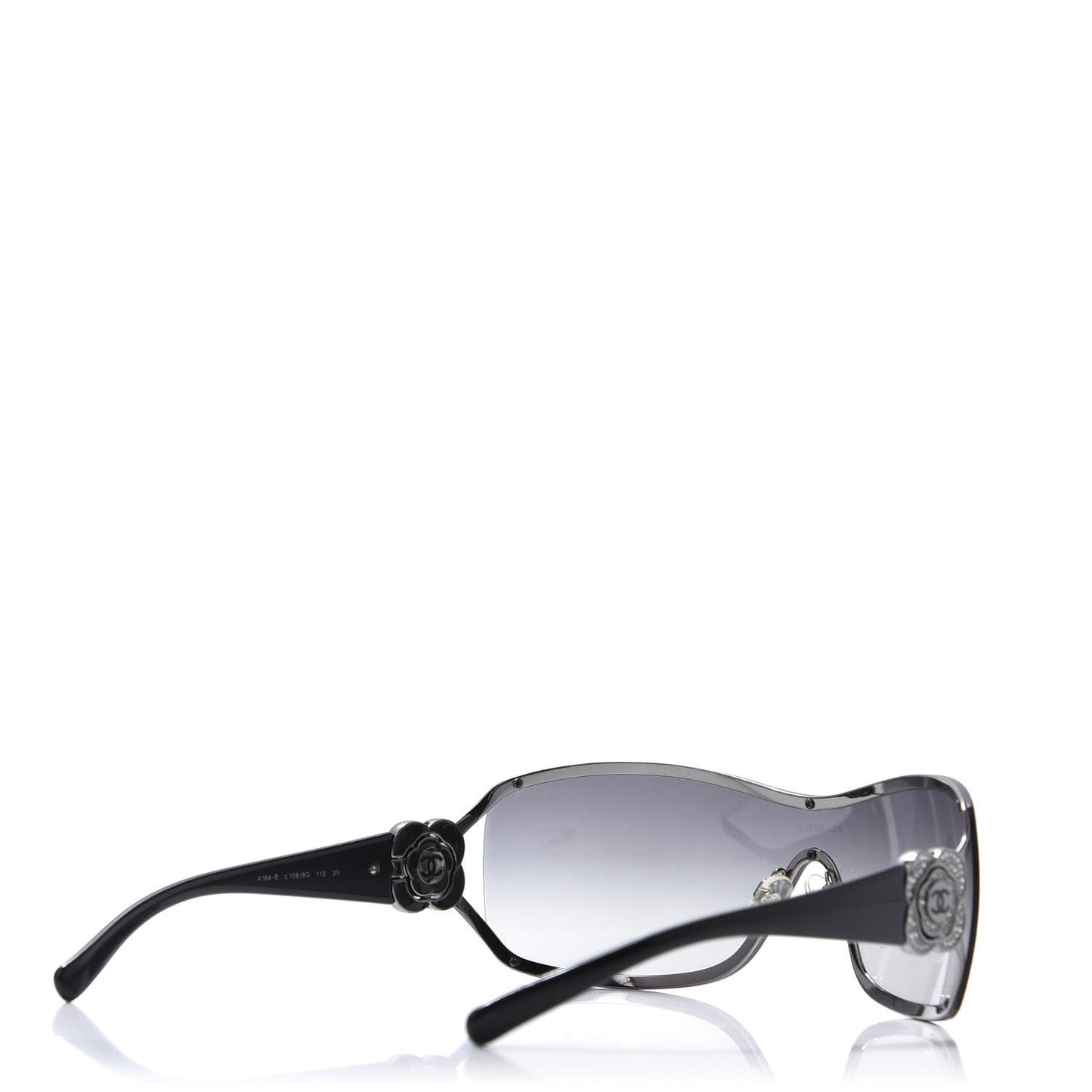 Swarovski Crystal Camellia CC Sunglasses 4164-B Black