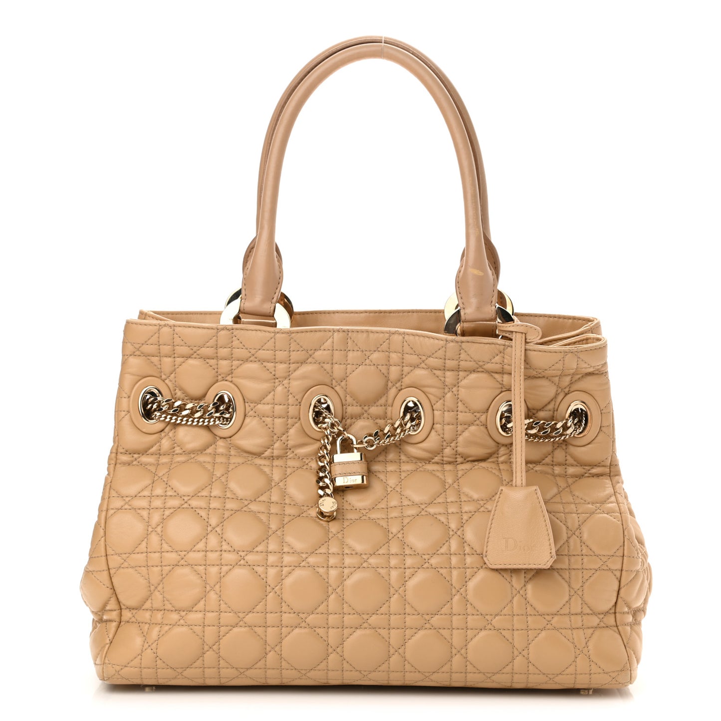 Lambskin Cannage Chri Chri Tote Beige