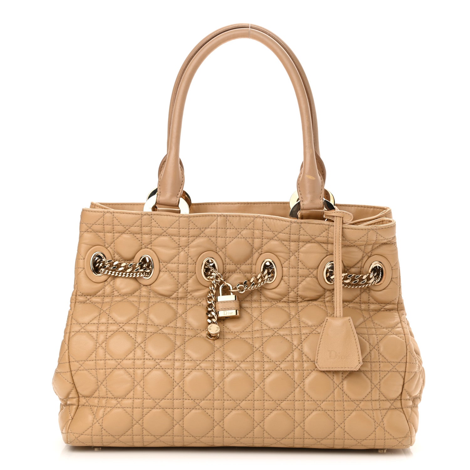 Christian Dior Lambskin Cannage Chri Chri Tote Beige 1 of 9