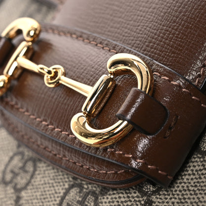 Gucci GG Supreme Monogram Web Mini Horsebit 1955 Shoulder Bag Beige Brown Sugar 12 of 16