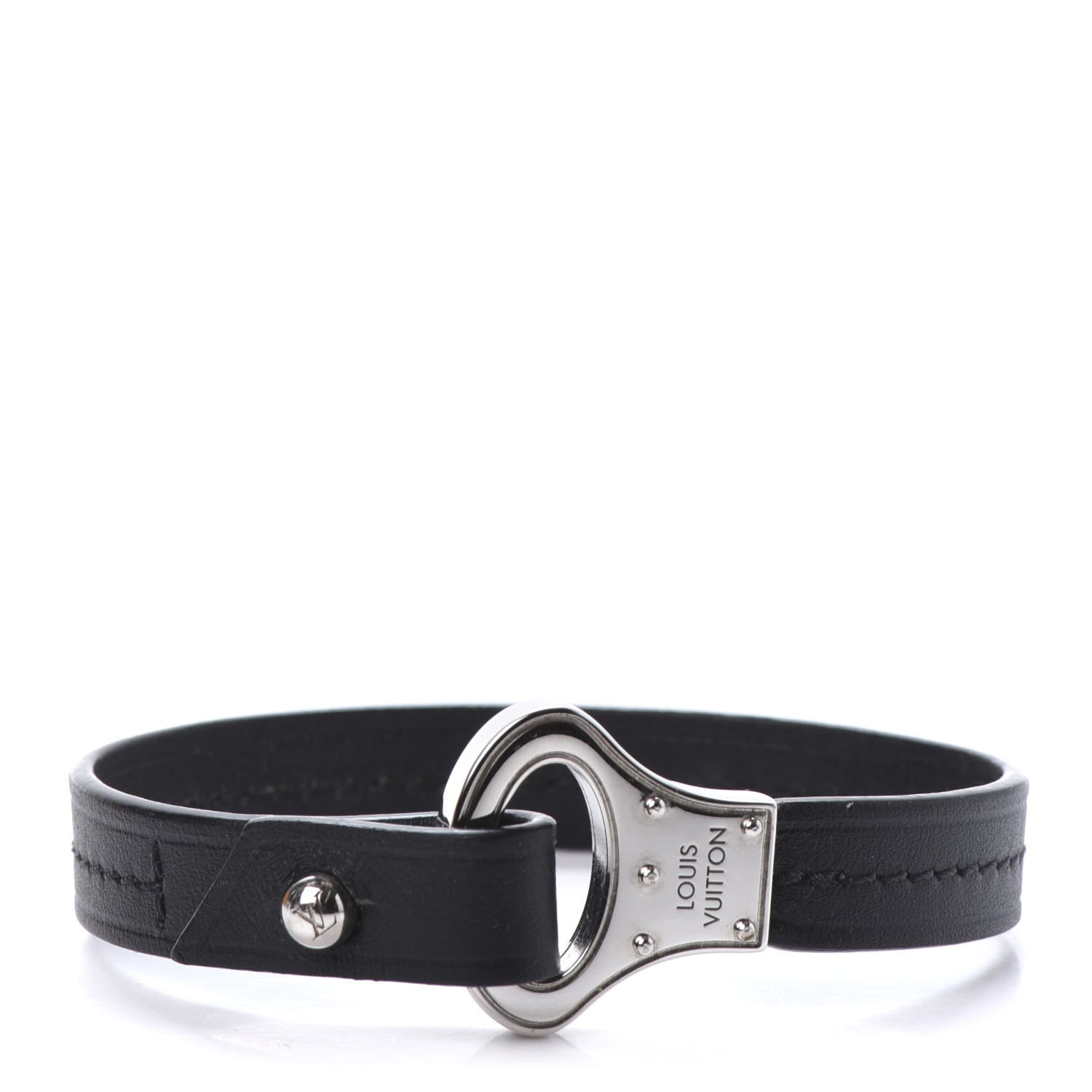 Louis Vuitton Calfskin Mens Archive Bracelet 19 Black 1 of 6