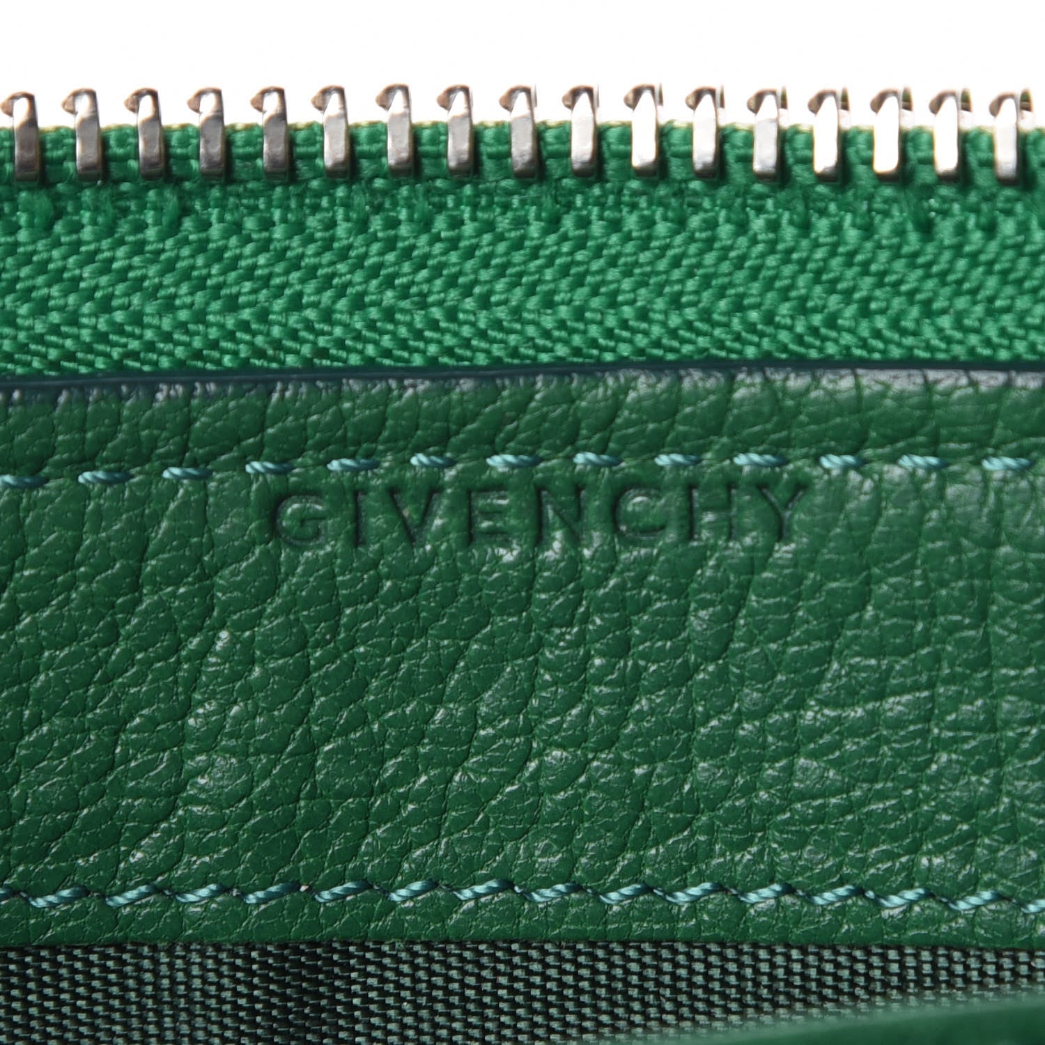 Givenchy Sugar Goatskin Pandora Half Zip Long Wallet Green 10 of 11