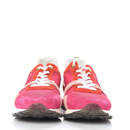 Louis Vuitton Suede Calfskin Run Away Sneakers 37.5 Fuchsia Rouge 2 of 11