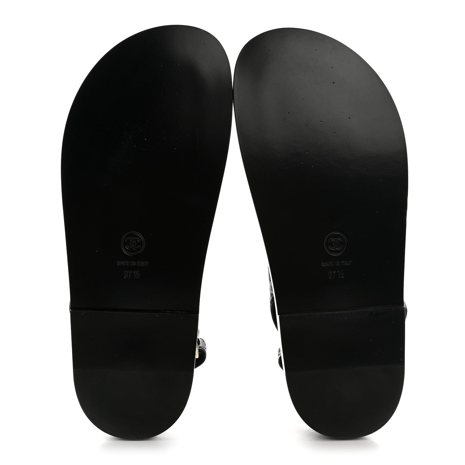 Chanel Grained Calfskin Velcro Dad Sandals 37.5 Black 6 of 10