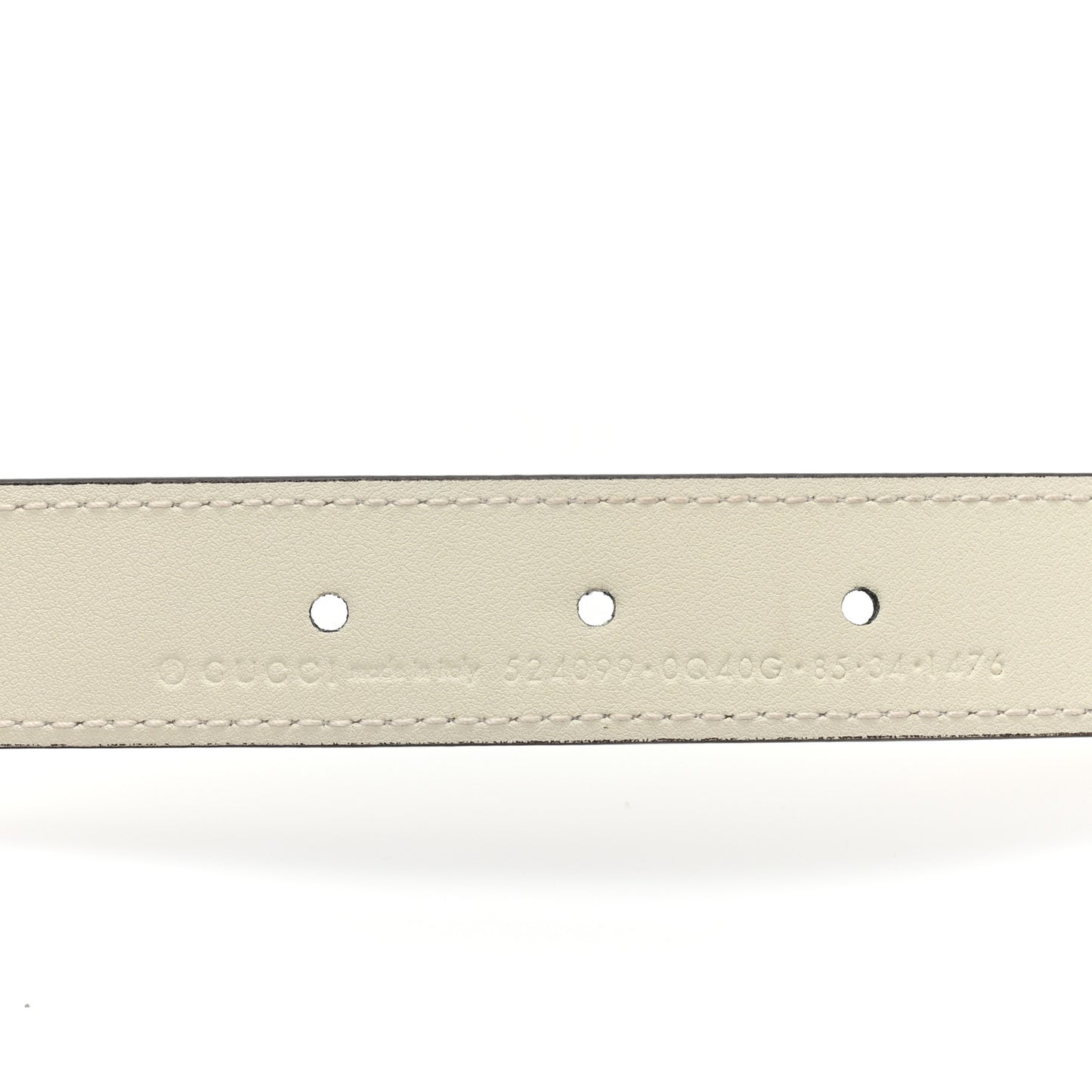 Calfskin Torchon Double G Chain 25mm Belt 85 34 Mystic White
