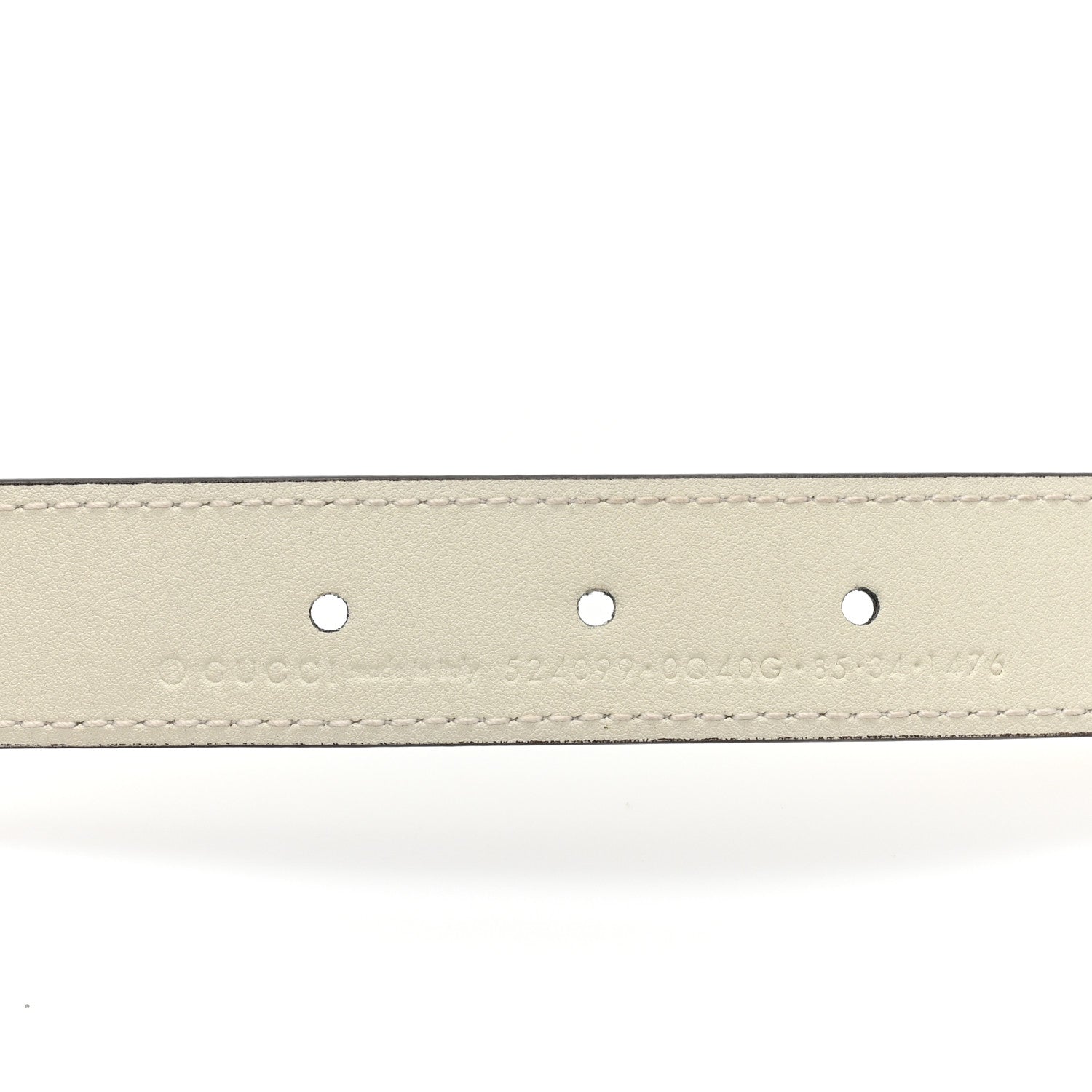 Gucci Calfskin Torchon Double G Chain 25mm Belt 85 34 Mystic White 4 of 4