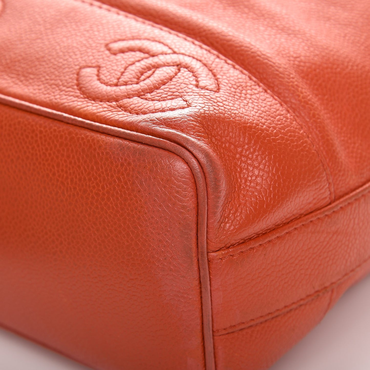 Caviar CC Drawstring Shoulder Bag Orange