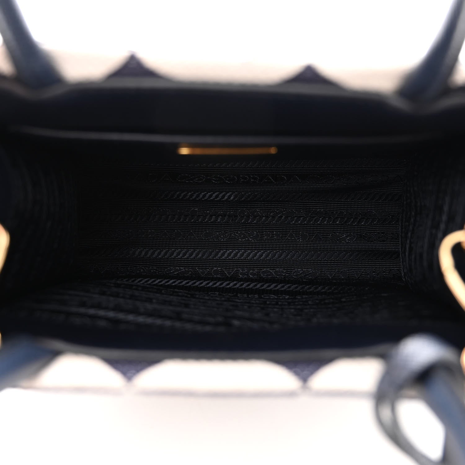 Prada Jacquard Saffiano Triangolo Symbole Embroidered Micro Tote Baltico Talco 5 of 10