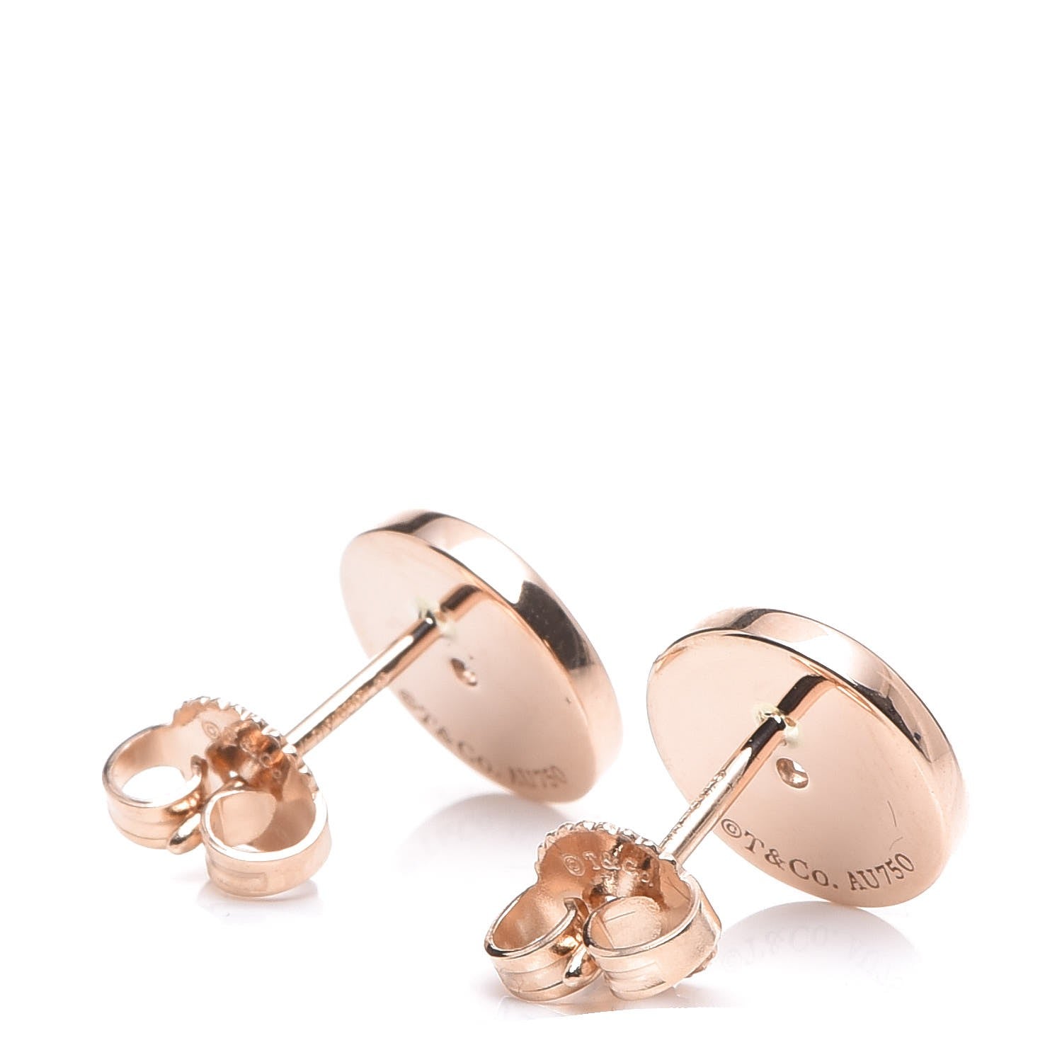 Tiffany 18K Rose Gold Diamond Mini Atlas Earrings 3 of 6