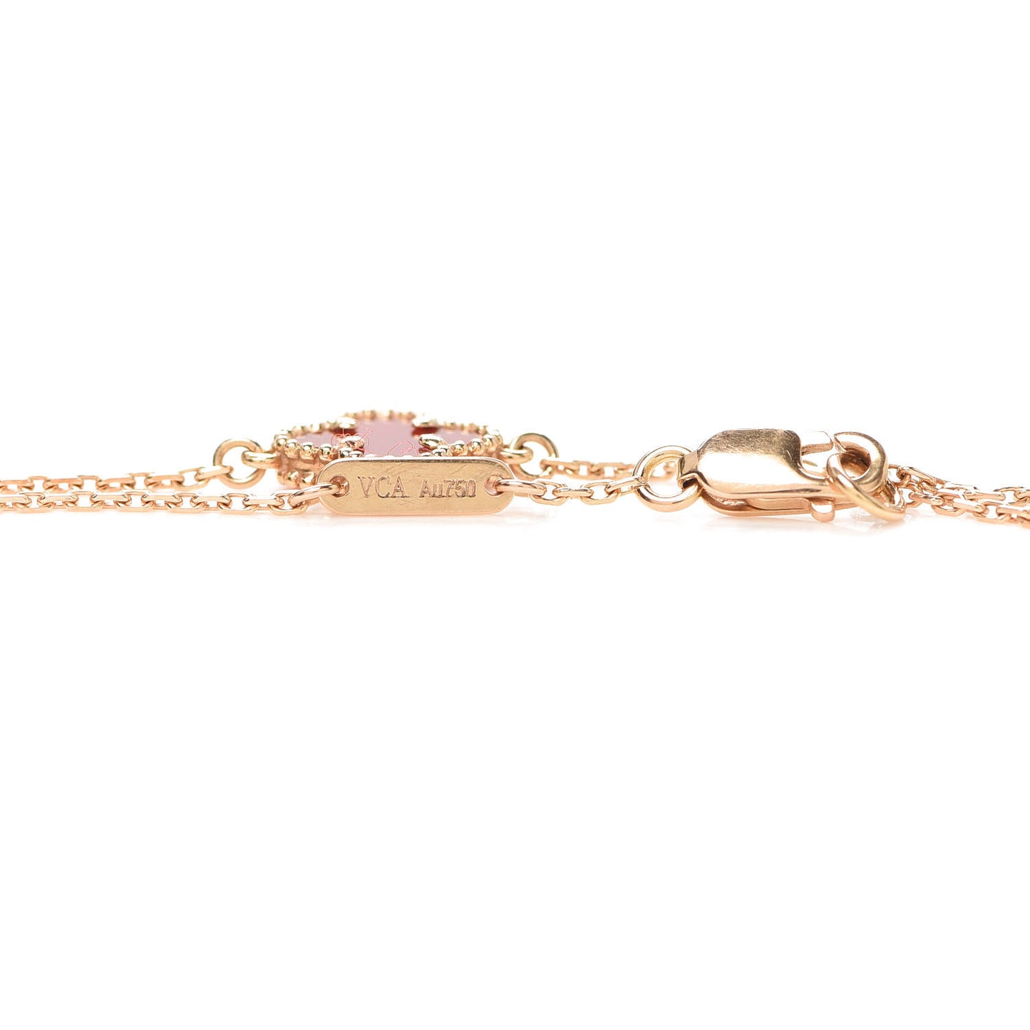 18K Rose Gold Carnelian Sweet Alhambra Bracelet