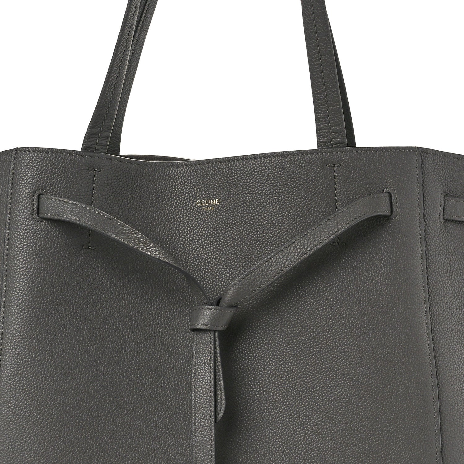 Celine Soft Grained Calfskin Small Belt Cabas Phantom Medium Grey 7 of 9